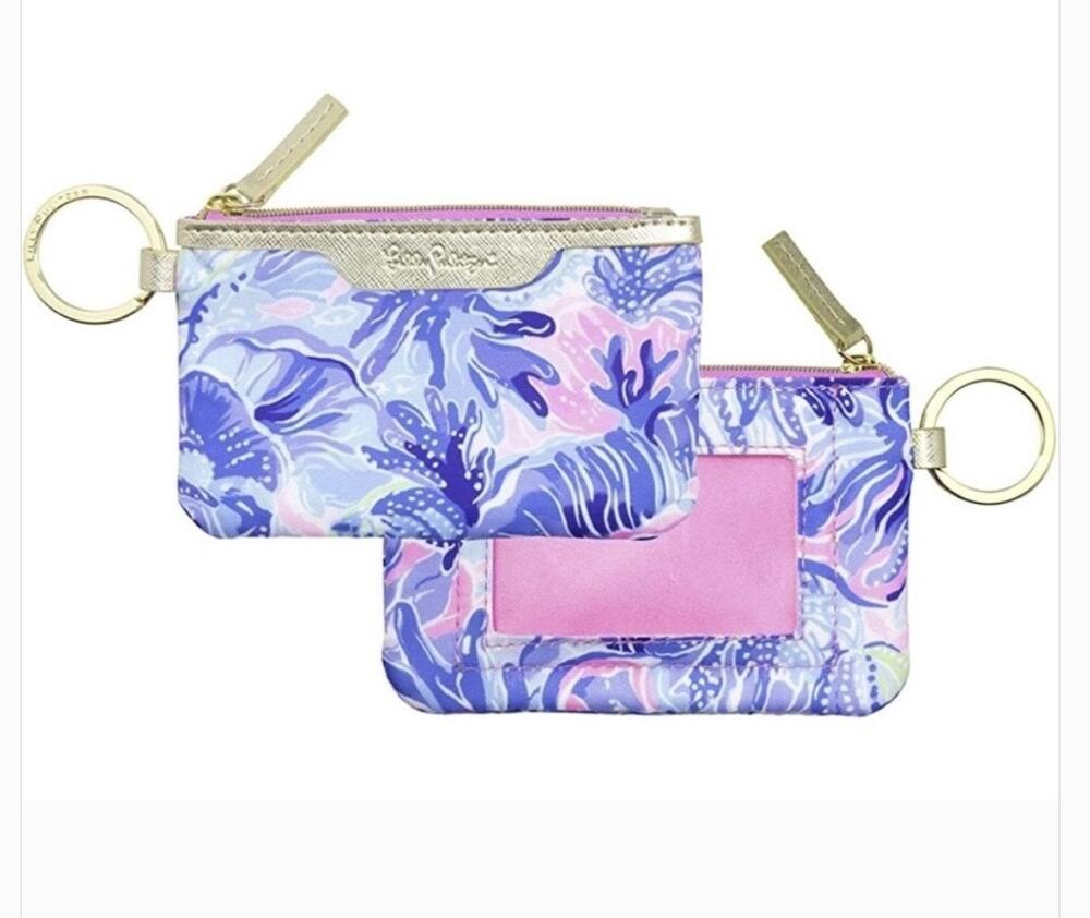 Lilly Pulitzer Shade Seekers Coin ID Wallet Case Key Chain New With Tags